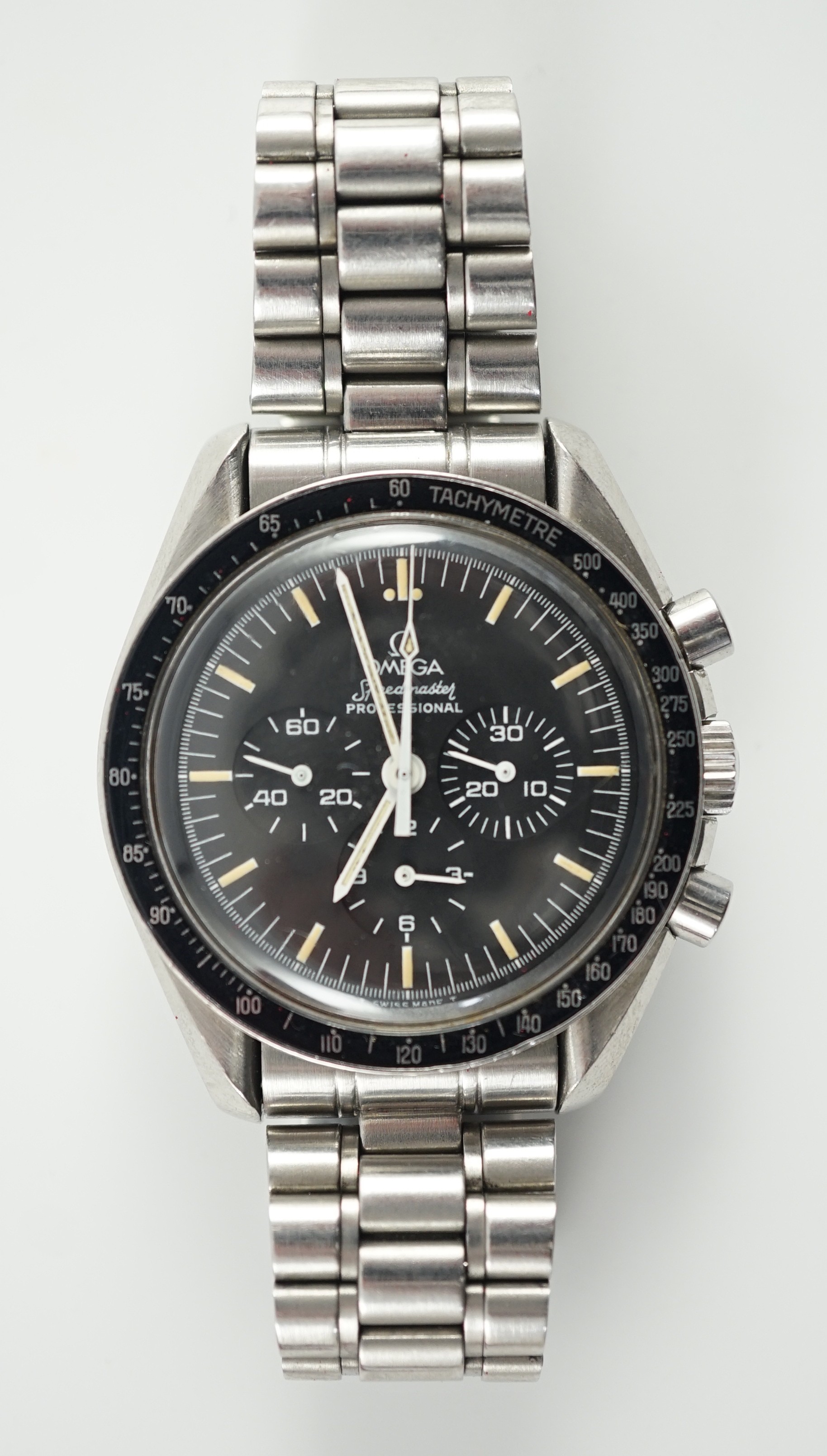 A gentleman's 1980's stainless steel Omega Speedmaster Professional 'The First Watch Worn On - Image 2 of 3