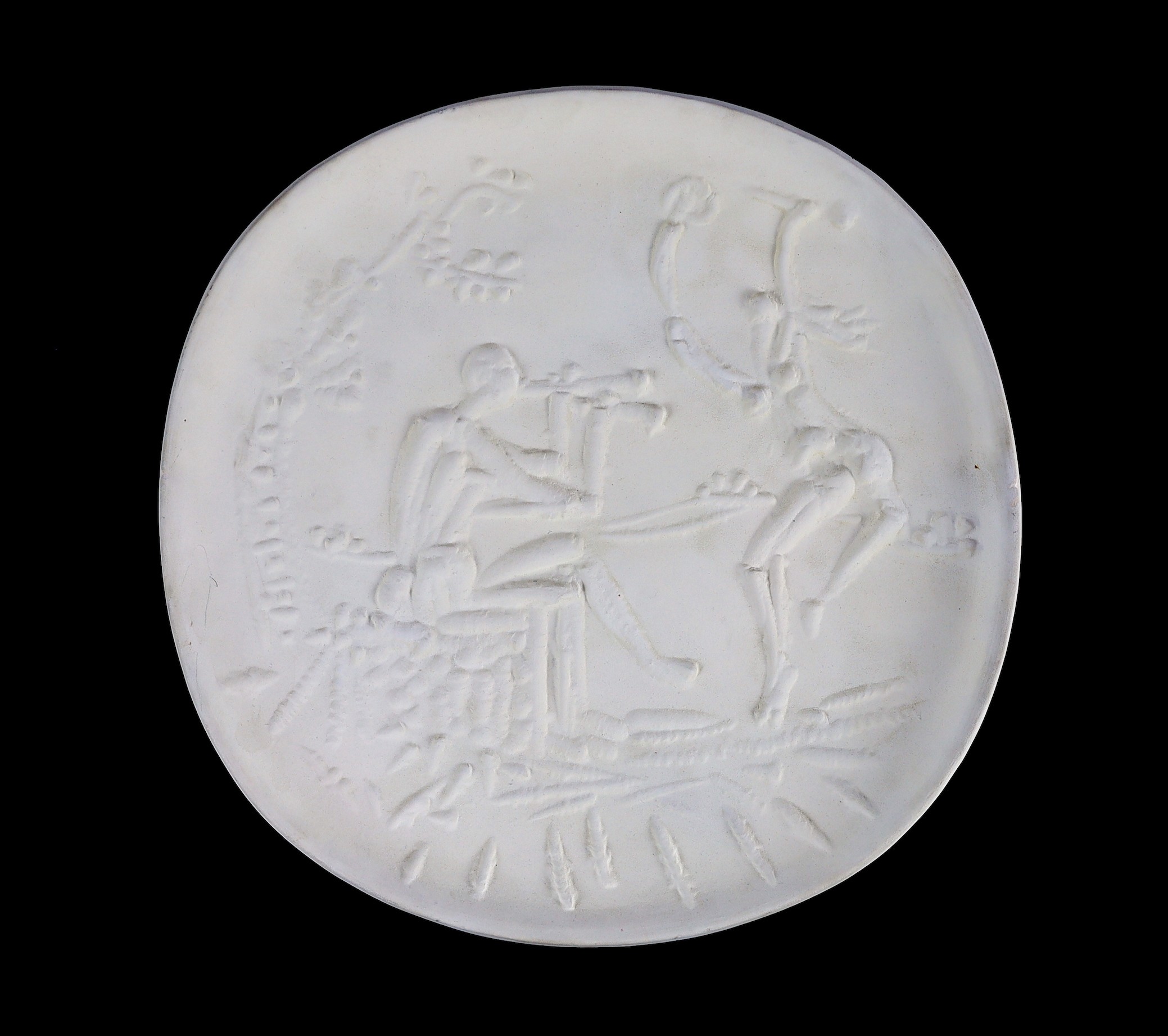 § § Pablo Picasso (1881-1873) for Madoura Pottery, 'B101', Joueur de diaule et faune dish (A.R.