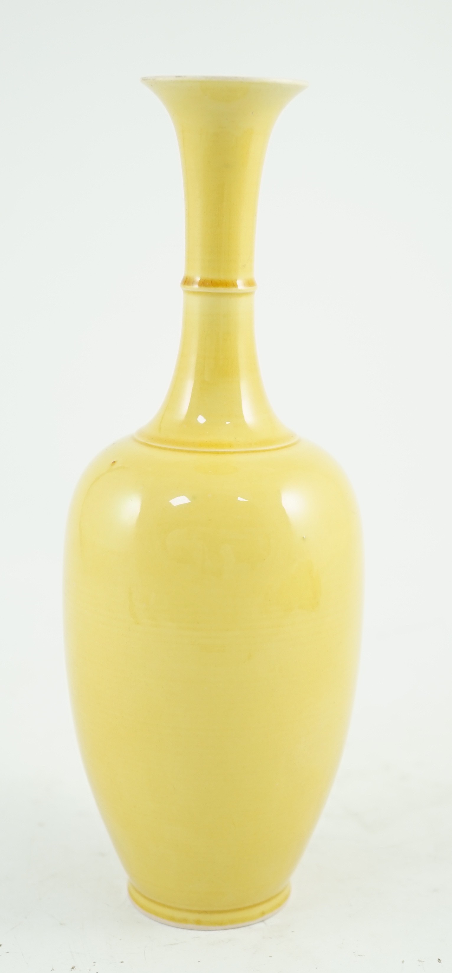 A Chinese yellow glazed bottle vase, Kangxi mark possibly Republic period, 24.2cm high***CONDITION - Image 2 of 6