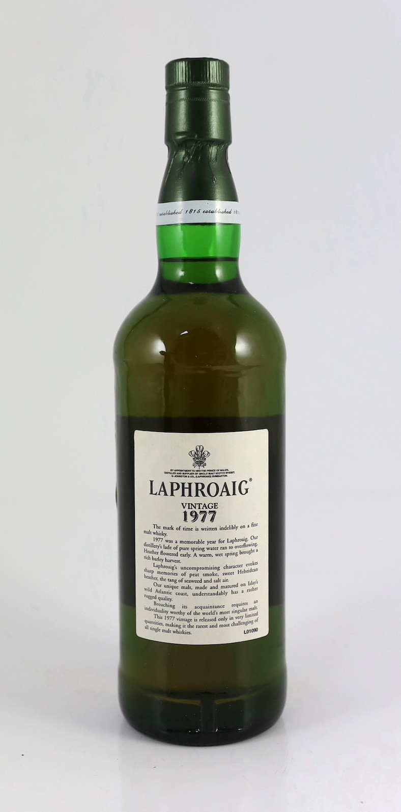 A boxed bottle of Laphroaig Vintage 1977 Islay Single Malt Scotch Whisky, 75cl. Single Malt., 43% - Image 2 of 3