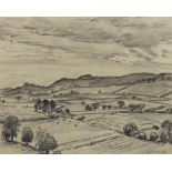 § § Dame Laura Knight (British, 1877-1970) Kentish landscapepencil and charcoal preparatory