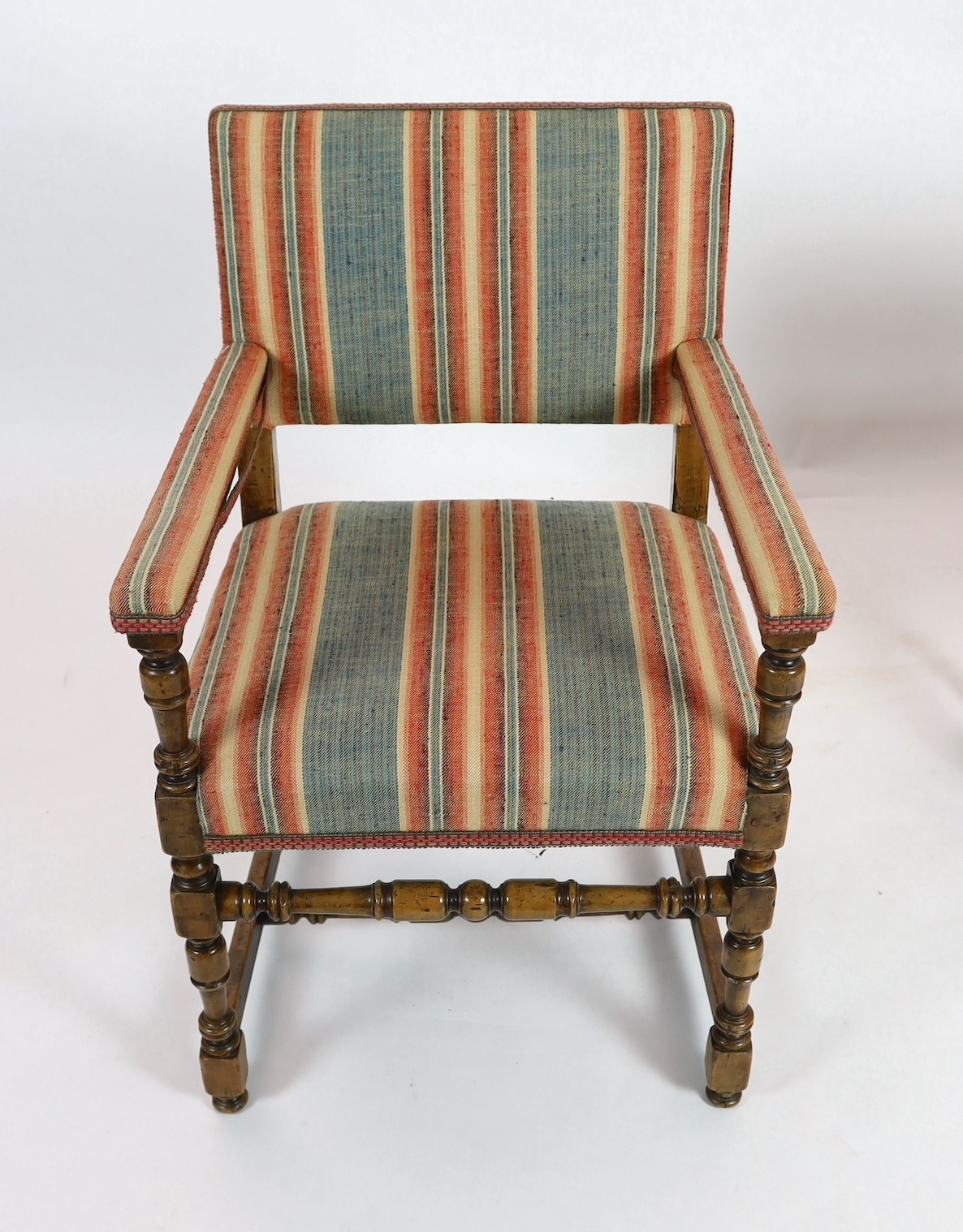 A matched set of twelve 17th century and later dining chairs, the rectangular backs and seats - Image 5 of 6