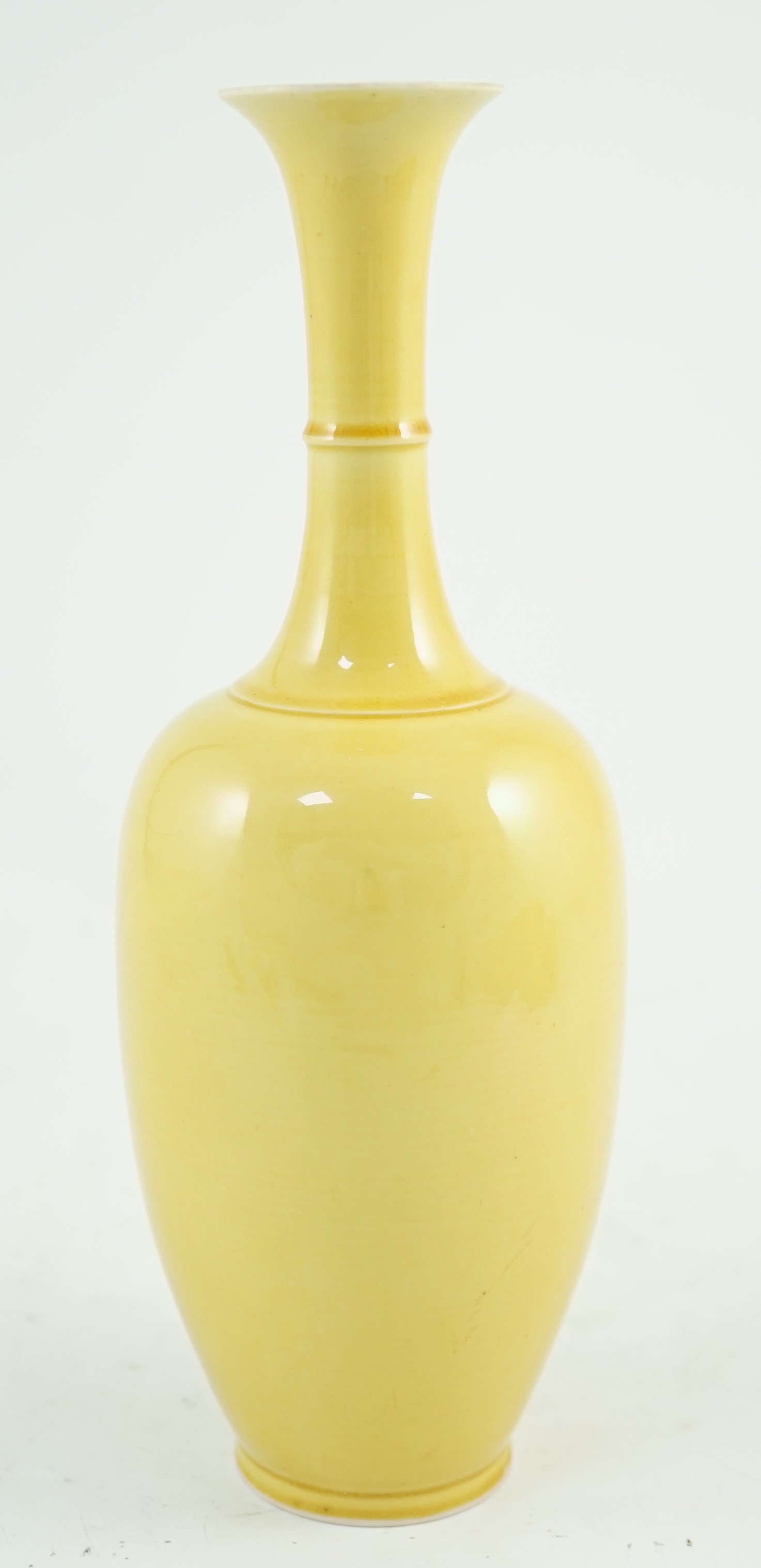 A Chinese yellow glazed bottle vase, Kangxi mark possibly Republic period, 24.2cm high***CONDITION - Image 3 of 6