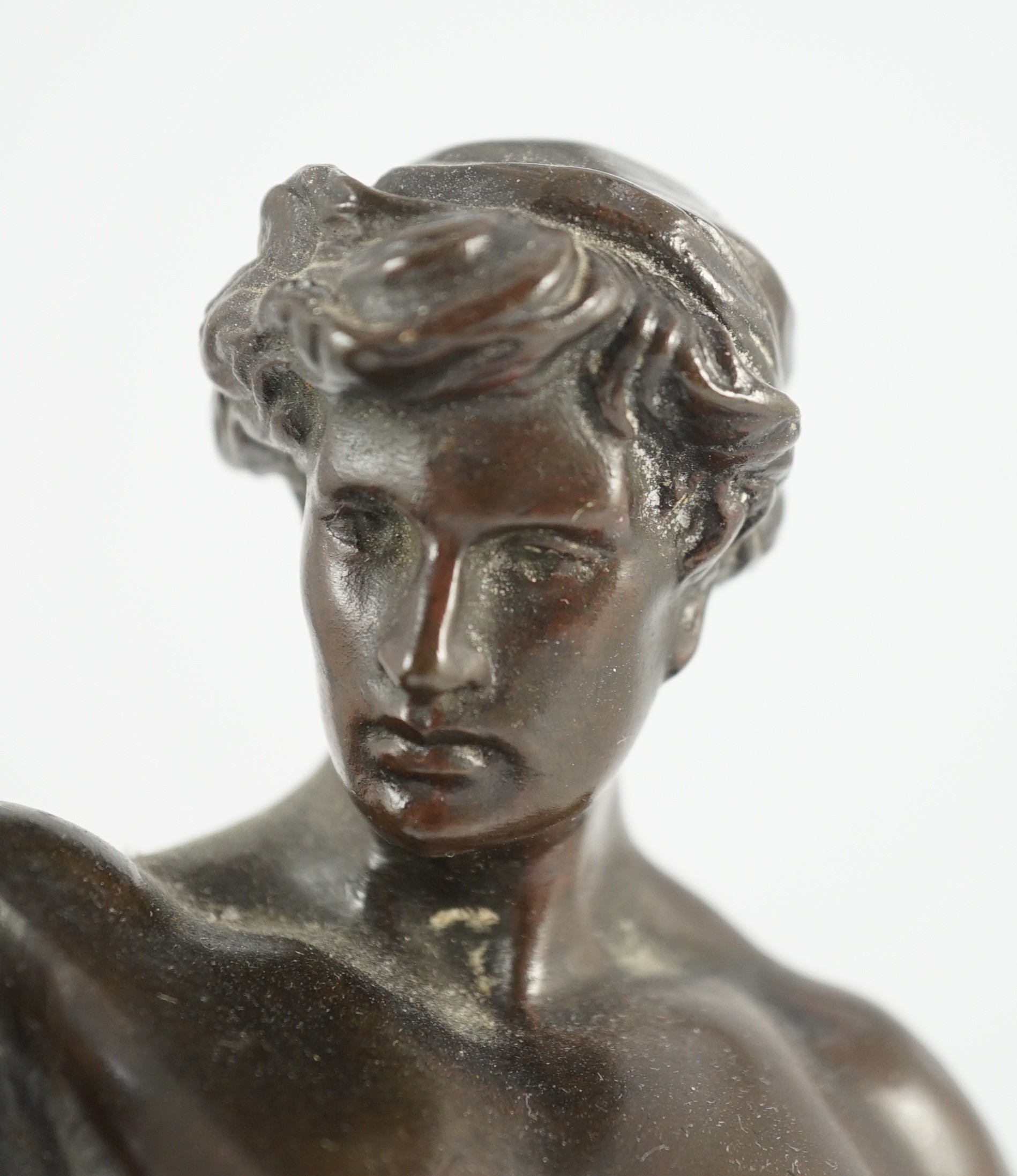 Emile Louis Picault (1833-1915). A French bronze figure 'Per Laborem' modelled as a classical - Image 3 of 6