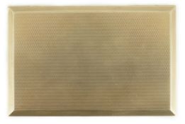 A George VI engine turned 9ct gold rectangular cigarette case, makers, B&S with engraved interior