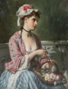 Jules Salles-Wagner (French, 1814-1898) 'Far away thoughts'oil on canvassigned100 x 78cm***CONDITION