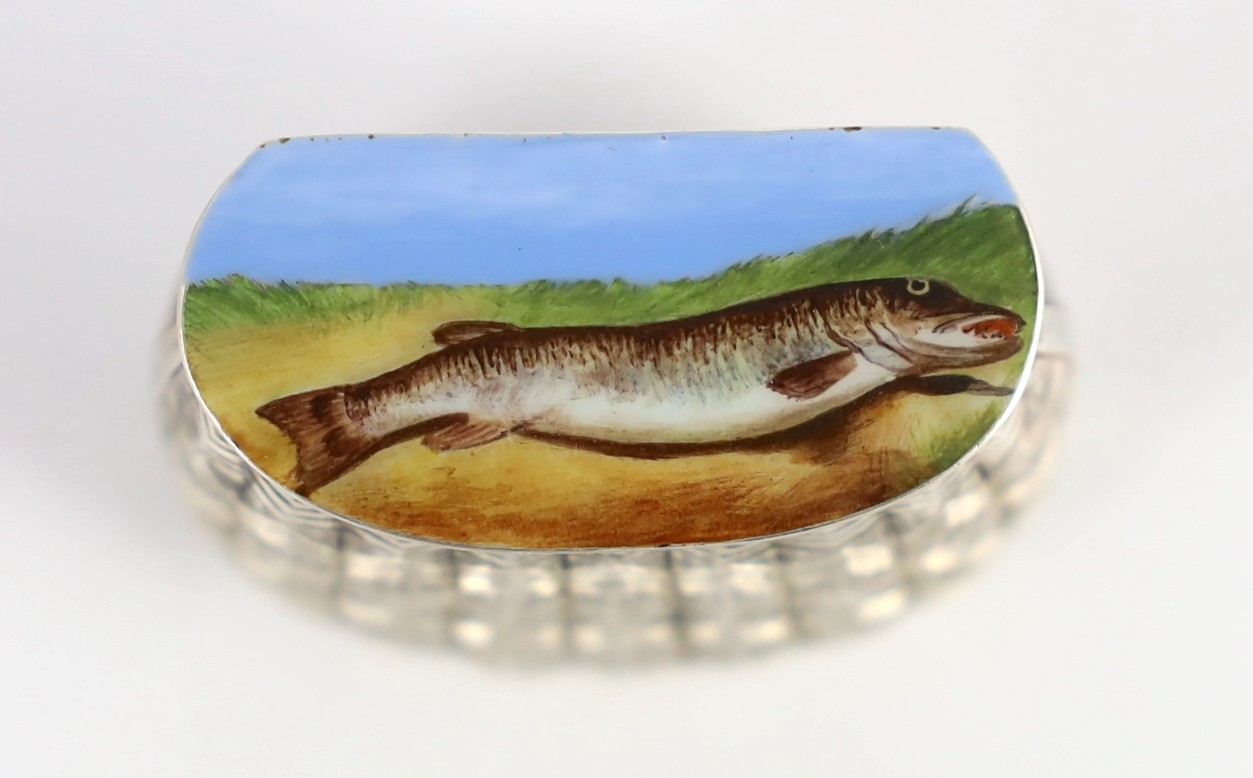 A Victorian novelty silver and enamel vesta case, modelled as a fishing creel, by George Wilkinson?, - Image 2 of 7