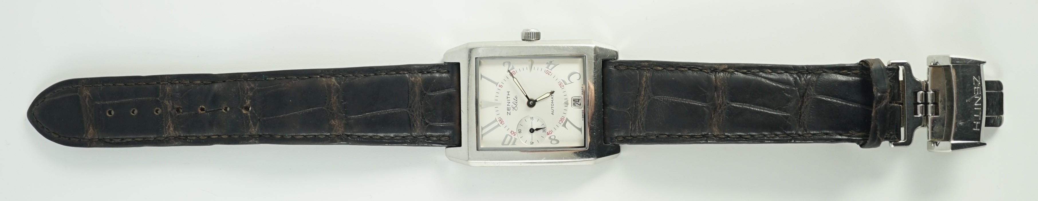 A gentleman's stainless steel Zenith Elite Port Royal V automatic rectangular dial wrist watch, with - Image 2 of 7