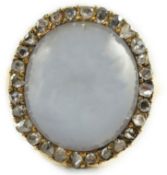 An early to mid 20th century 18ct gold, cabochon star sapphire and rose cut diamond set oval cluster