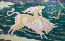 § § Gwendolin Raverat RE (British, 1885-1957) ‘Europa and the bull’pencil and oil on paperAbbott &