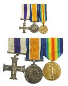 A Great War MC group of three to Capt. J. Scott, comprising MC, BWM and Victory medal together