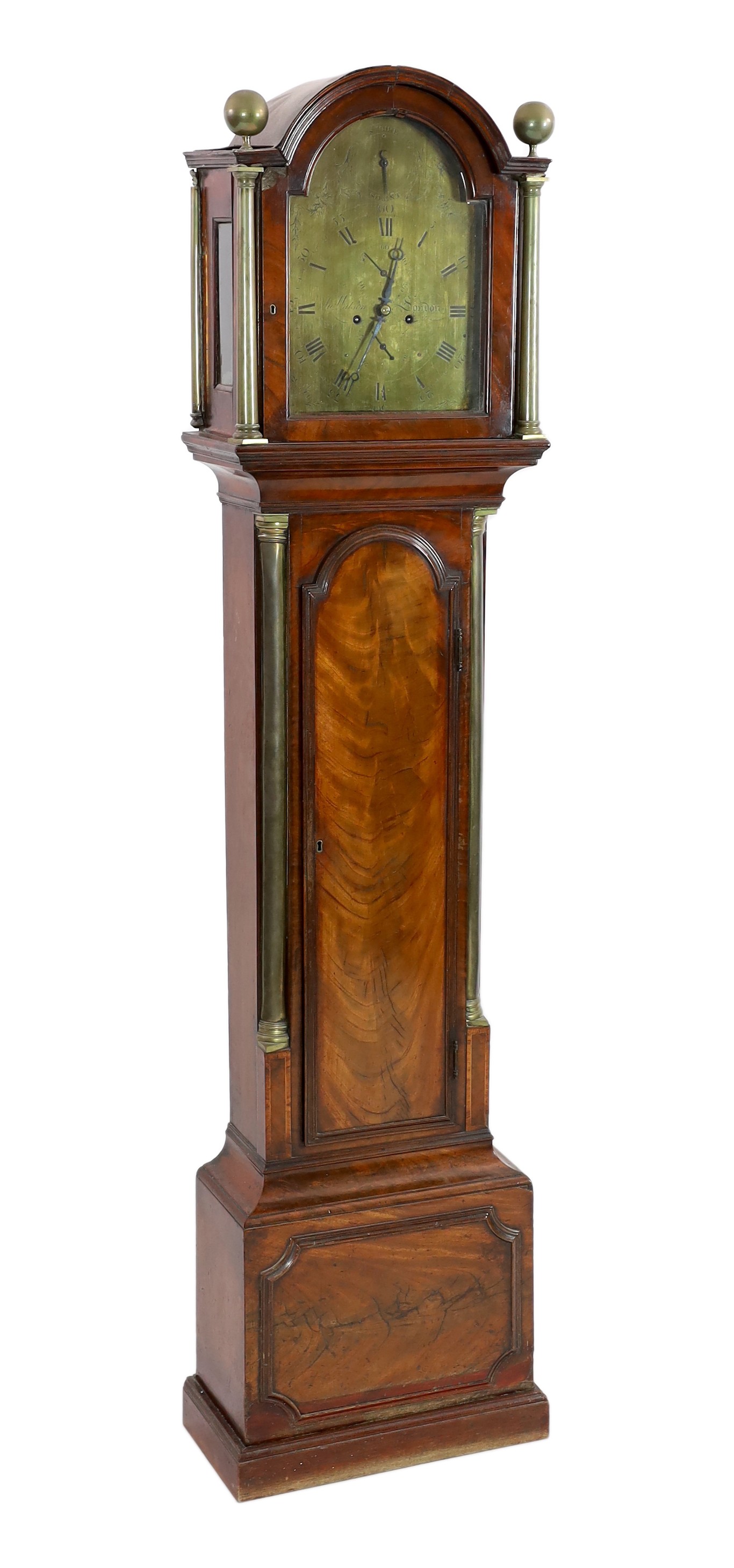 Jonathon Watson of London. A George III brass mounted mahogany eight day longcase clock, the 12 inch