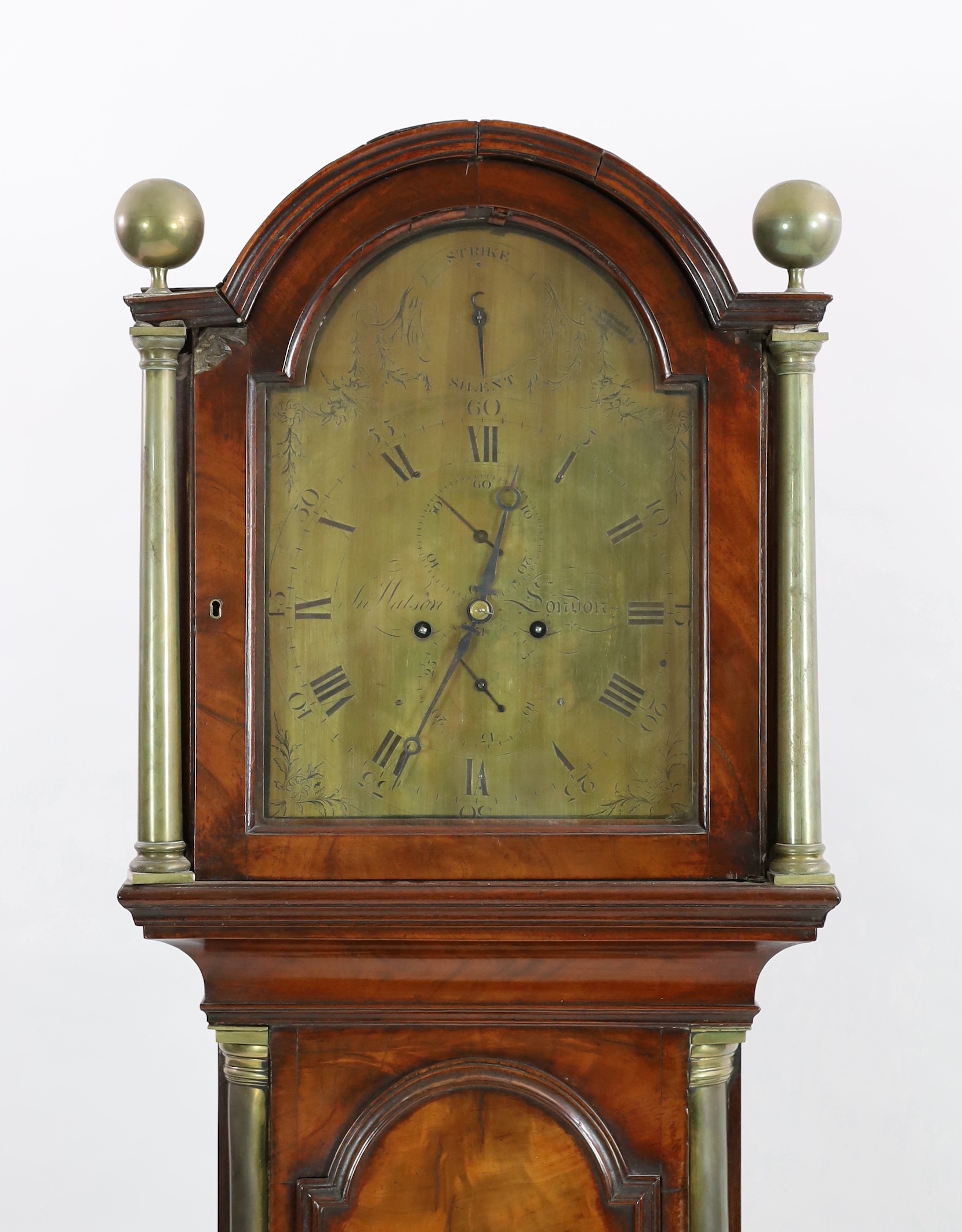 Jonathon Watson of London. A George III brass mounted mahogany eight day longcase clock, the 12 inch - Image 2 of 8