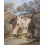 Francis Towne (British, 1740-1816) 'Waterfall at Chudley Rock'watercolour and inksigned and dated