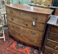 A Regency mahogany bowfront chest, width 108cm, depth 56cm, height 96cm Ivory submission