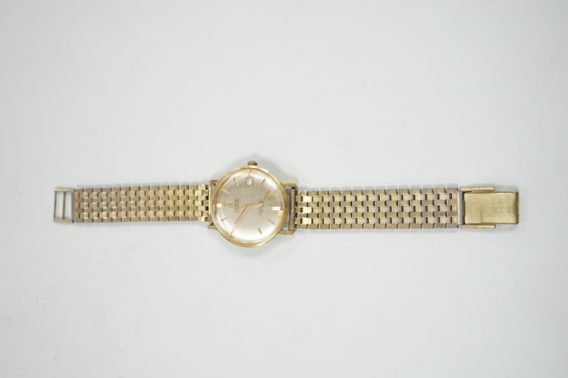 A gentleman's 1950's steel and gold plated Omega Seamaster De Ville automatic wrist watch (a.f.), - Image 2 of 4