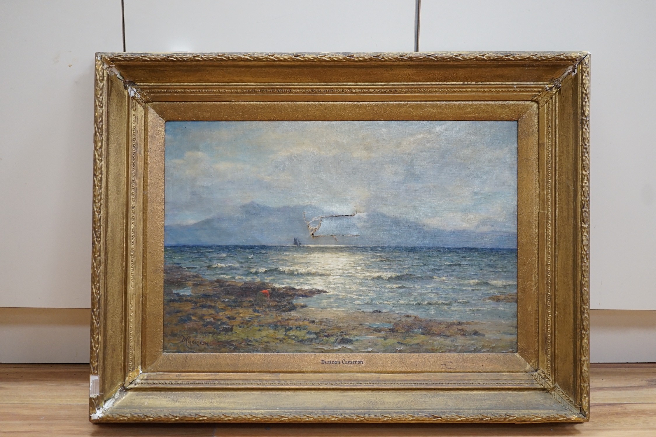 Duncan Cameron (1837-1916), oil on canvas, 'Afternoon on the Firth of Clyde, looking to Arran', - Image 2 of 4