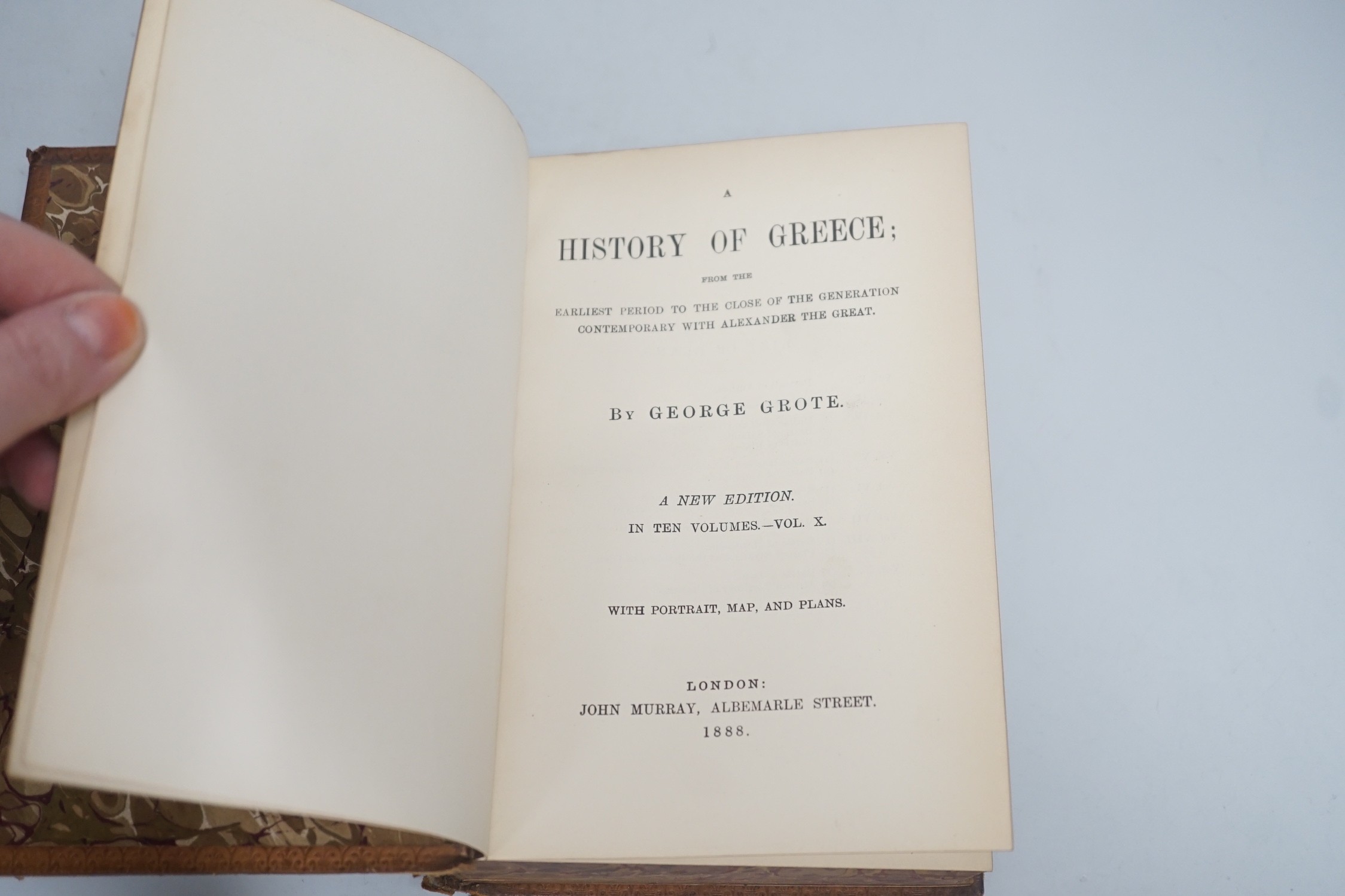 ° ° A History of Greece, gilt tooled full calf (10 vols) - Image 3 of 4