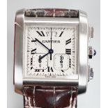 A gentleman's 2006 stainless steel Cartier Tank Francaise quartz wrist watch, with Roman numerals