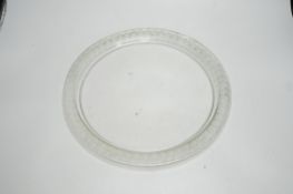 R. Lalique France, a circular dish, (chipped), 35.5cm diameter