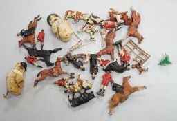 A small collection of lead hunting figures