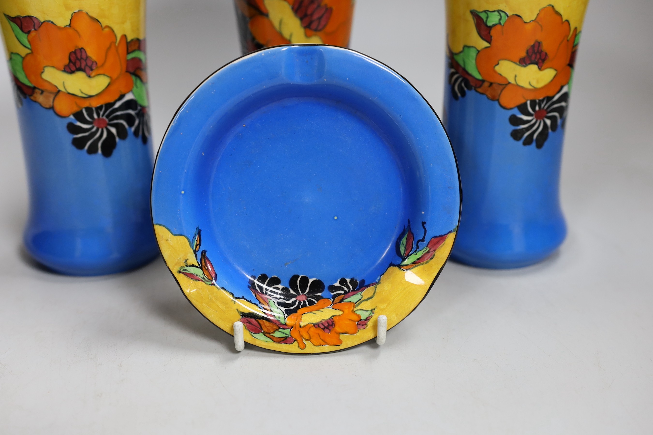 Wilkinson's Indian Summer group of three vases and an ash tray - Image 2 of 7