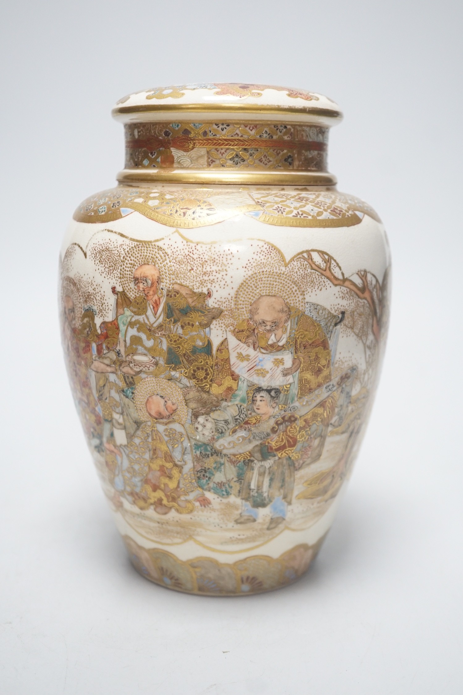 A Japanese Satsuma pot pourri jar and cover, Meiji period, 22cm tall - Image 3 of 8