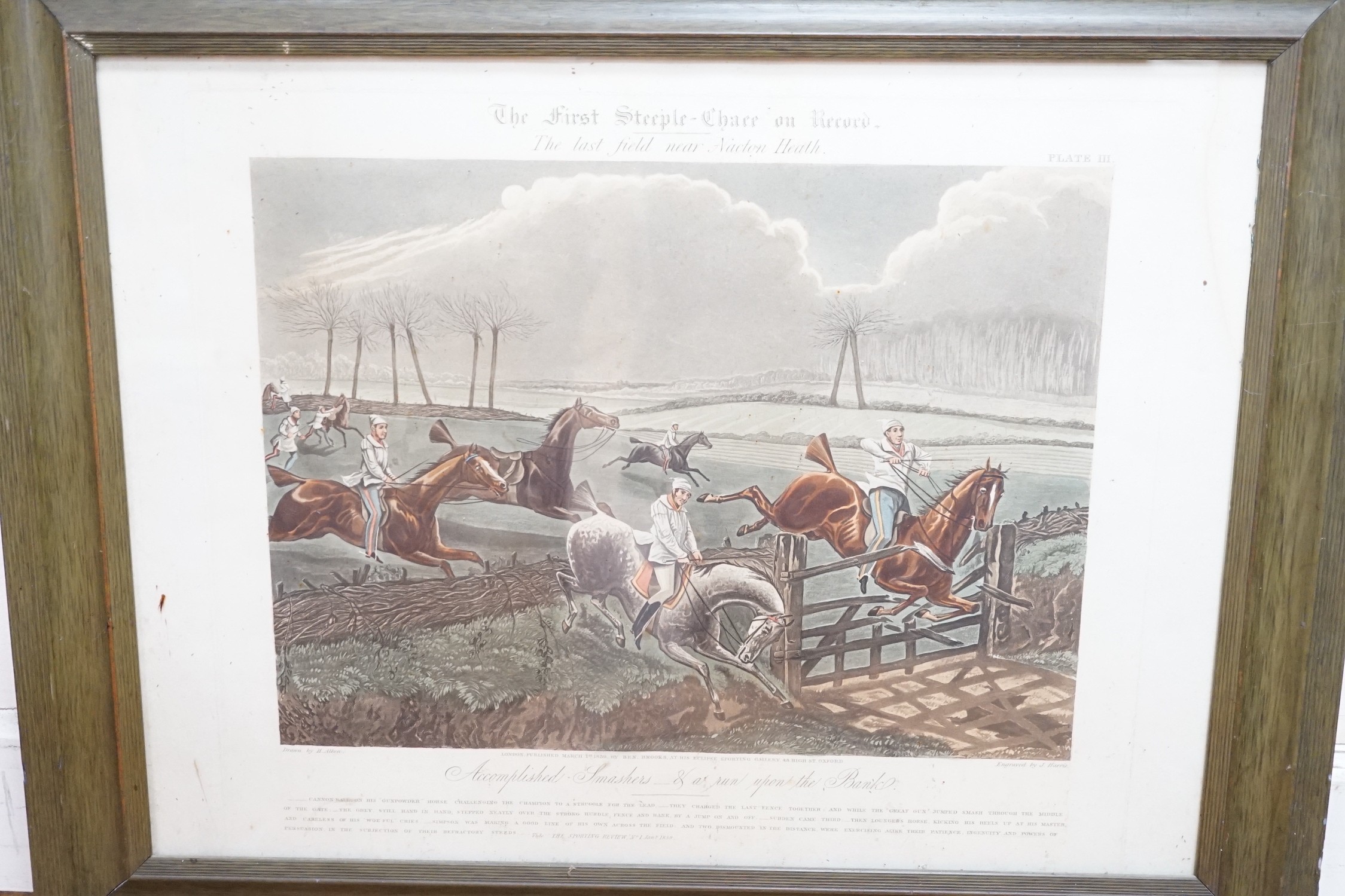 Harris after Alken, set of four coloured aquatints, 'The First Steeplechase on Record', overall 39 x - Image 4 of 4