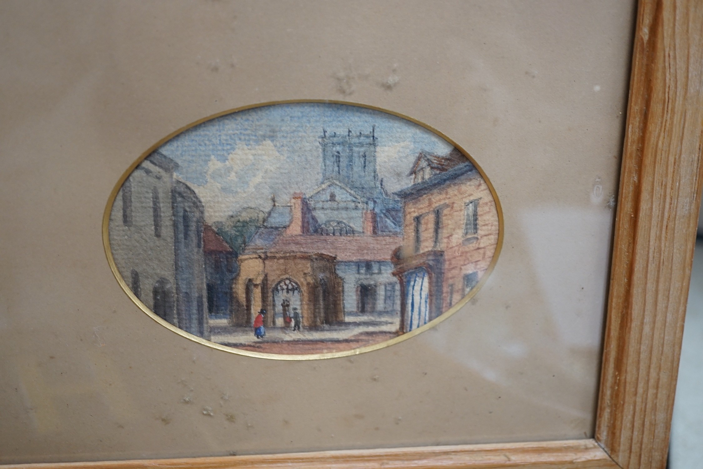 19th century English School, nine watercolours, Views of a country church and surrounding - Image 11 of 11