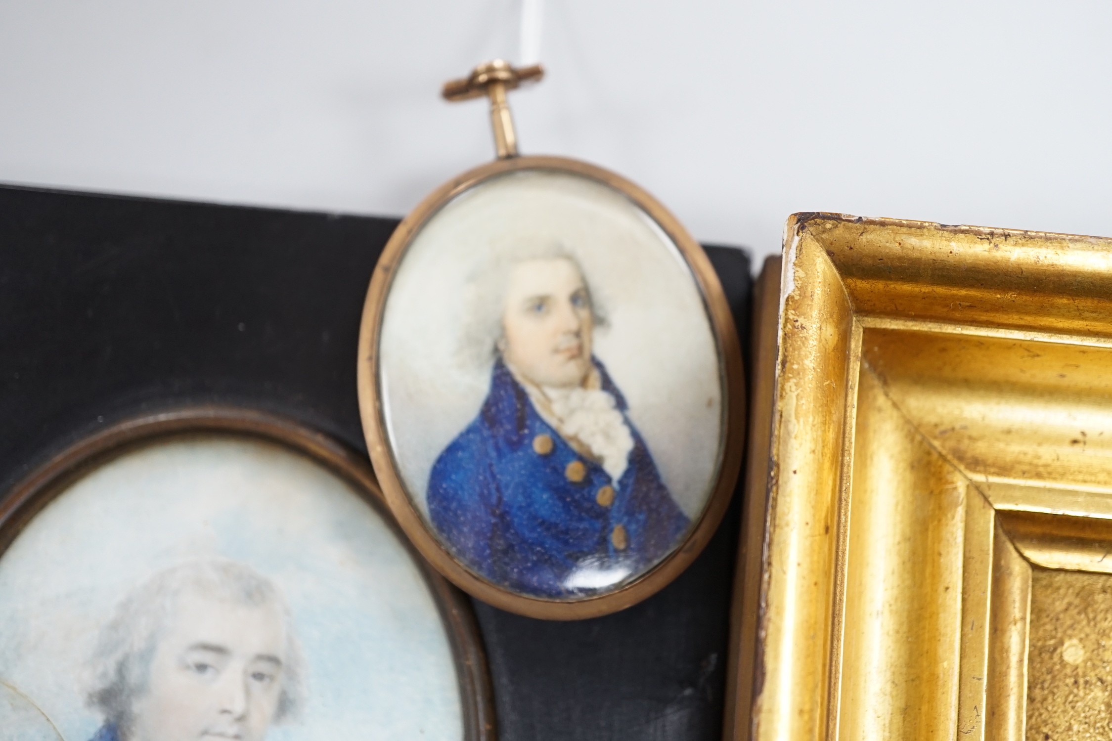 A selection of three watercolour portrait miniatures on ivory relating to the Potenger Family - Image 3 of 5