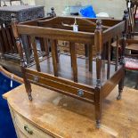 A reproduction mahogany two division Canterbury, width 51cm, depth 33cm, height 53cm
