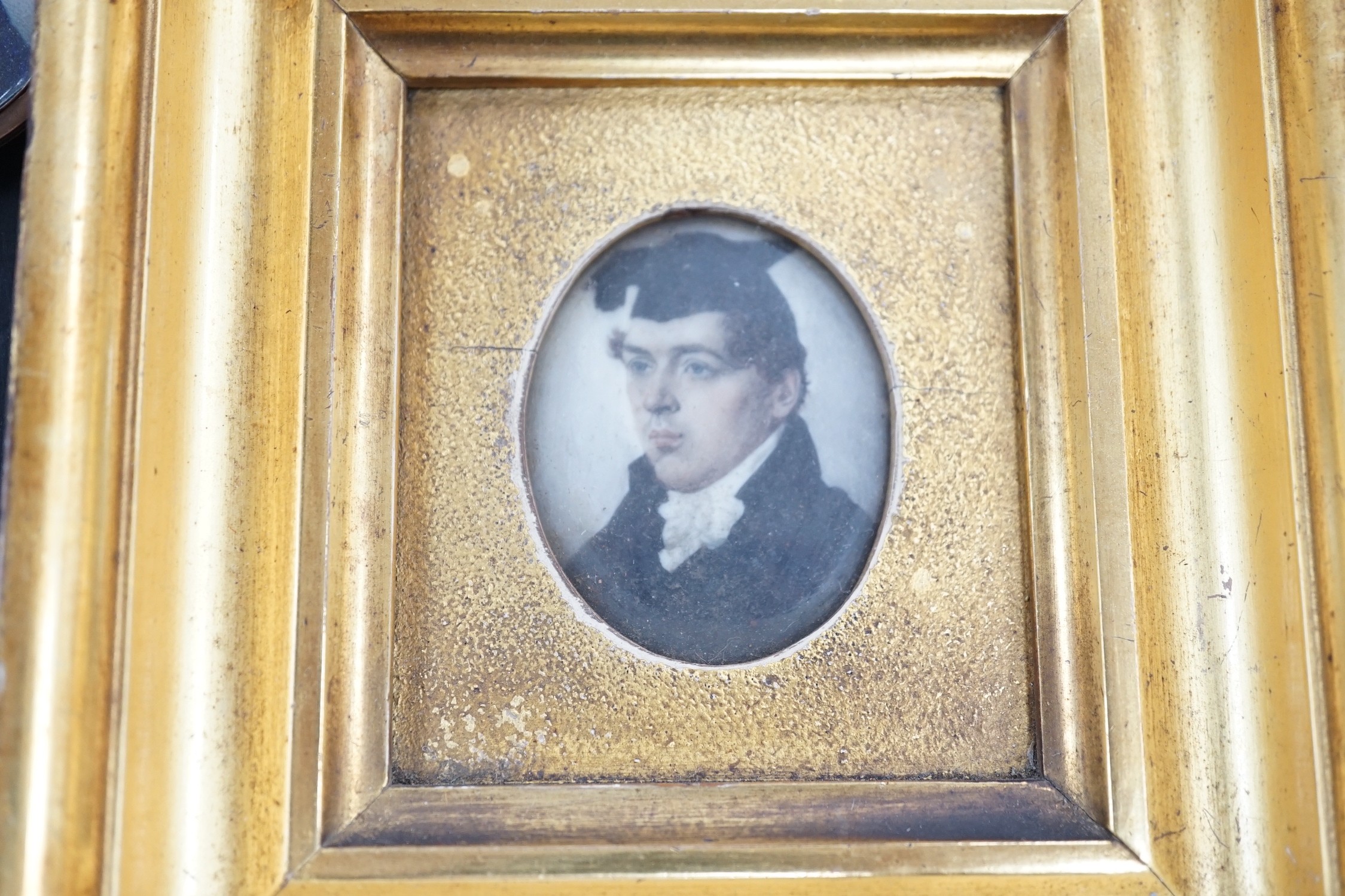 A selection of three watercolour portrait miniatures on ivory relating to the Potenger Family - Image 2 of 5