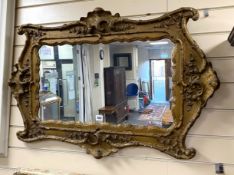 A Victorian giltwood and composition wall mirror, width 90cm, height 62cm