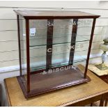 A late Victorian W & R. Jacobs & Co. Ltd. mahogany shop display cabinet, width 66cm, depth 34cm,