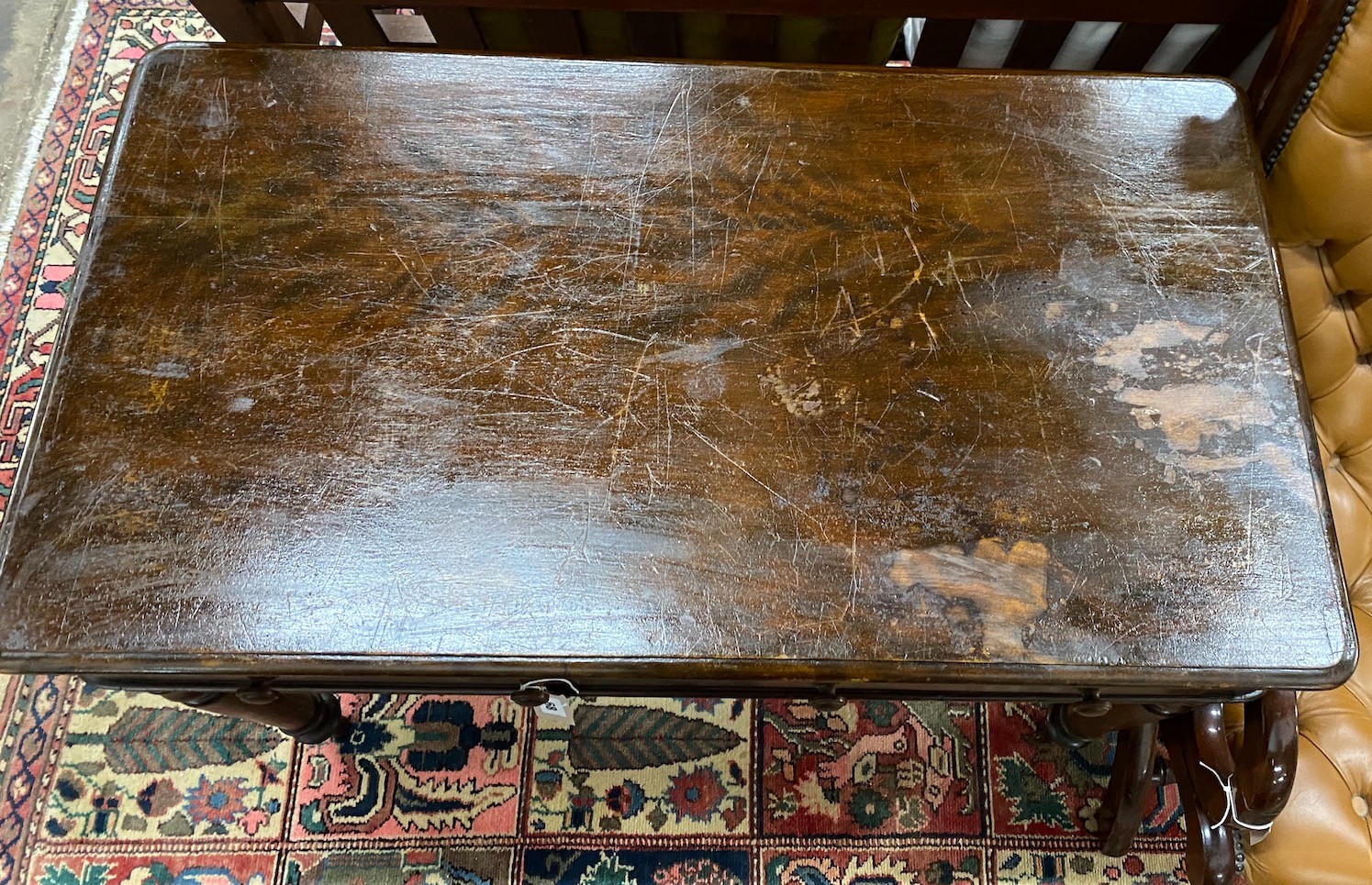 A Victorian mahogany two drawer side table, width 106cm, depth 58cm, height 74cm - Image 2 of 2