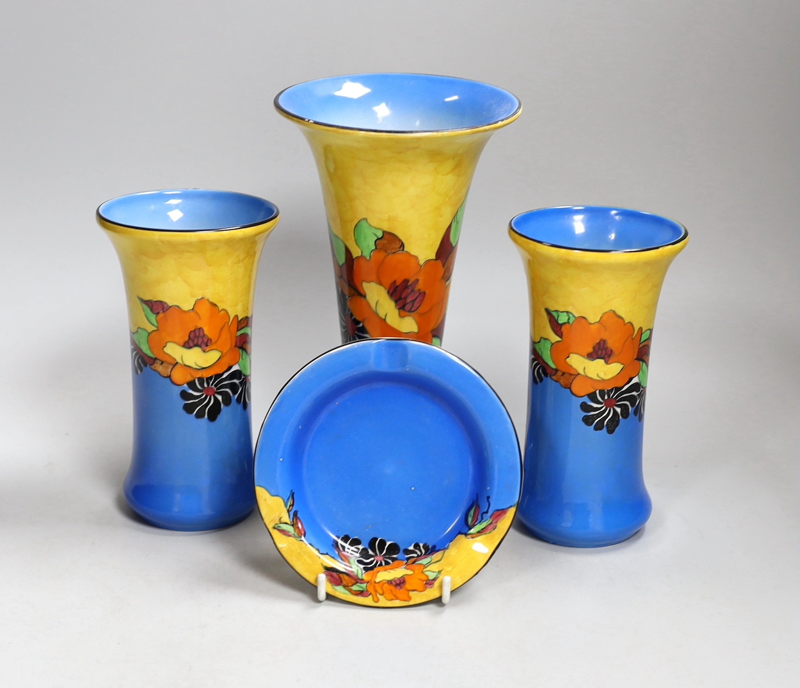 Wilkinson's Indian Summer group of three vases and an ash tray