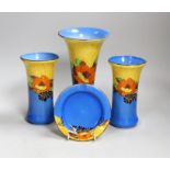 Wilkinson's Indian Summer group of three vases and an ash tray