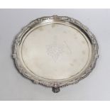 A George III silver salver, Samuel Roberts, George Cadman & Co, Sheffield, 1813, 25.7cm, 14.2oz (