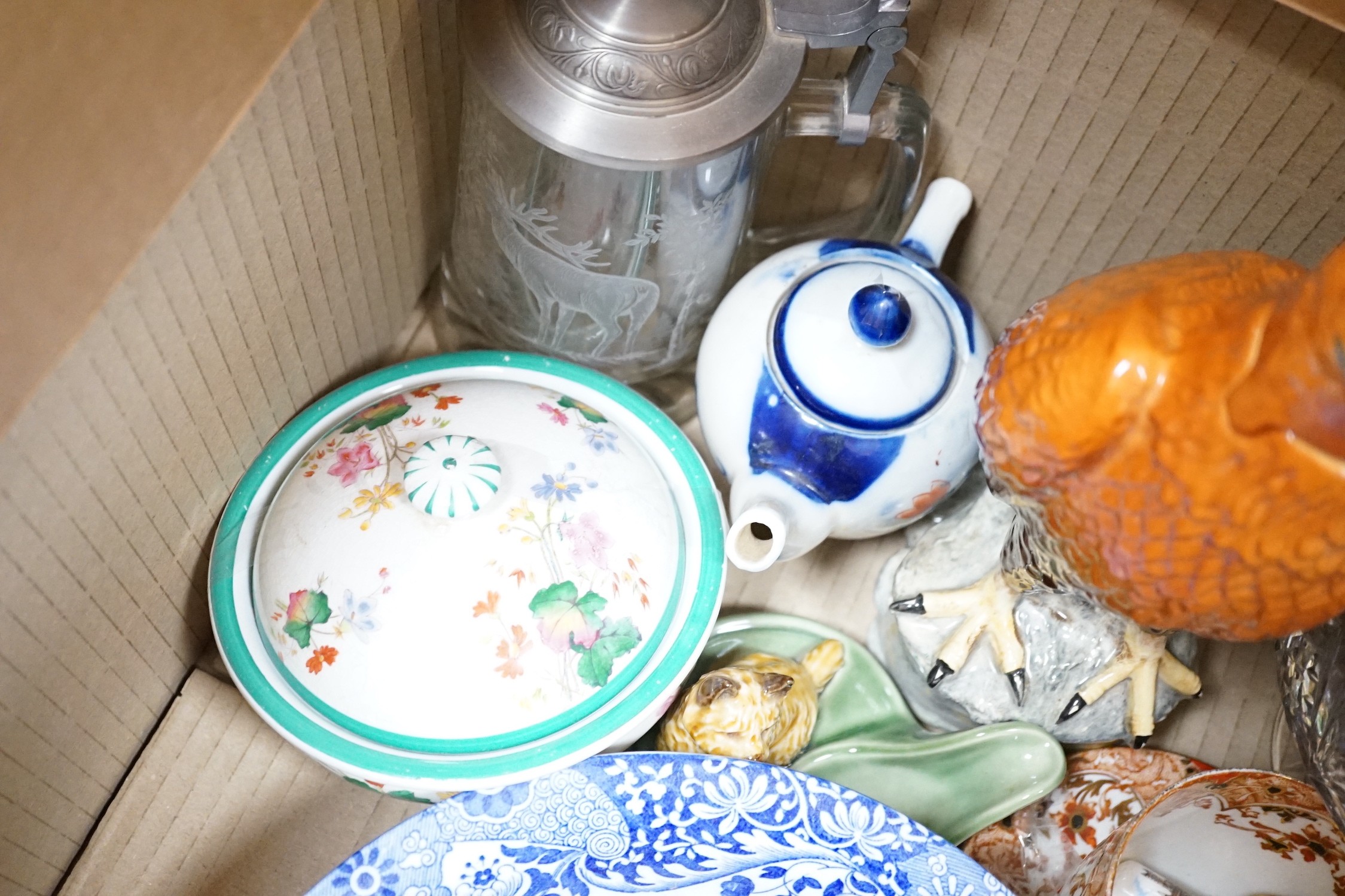 A quantity of mixed ceramics and glass including Beswick, Wade, Spode, Mintons etc - Image 4 of 7