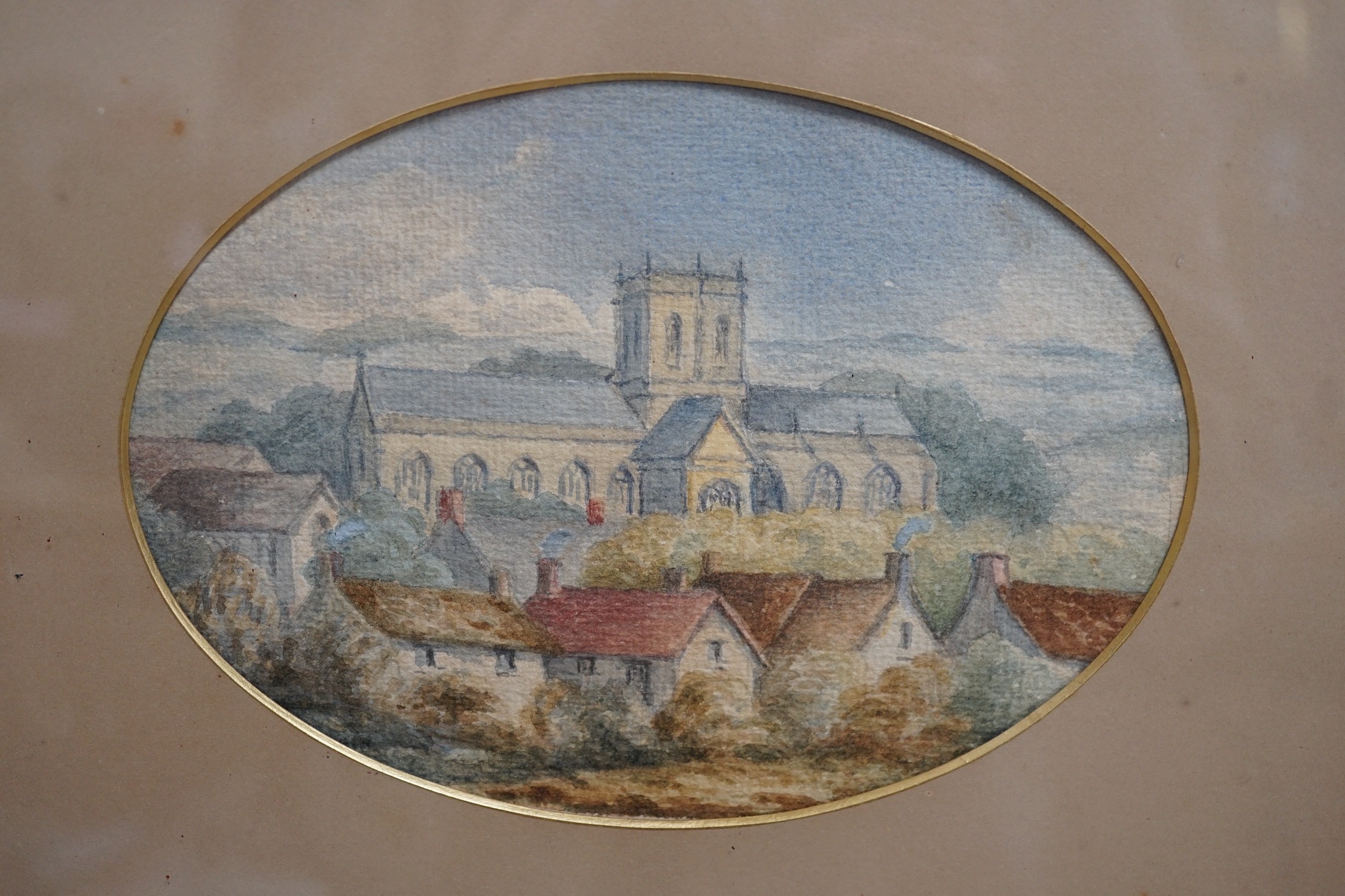 19th century English School, nine watercolours, Views of a country church and surrounding - Image 7 of 11