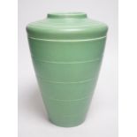 A Keith Murray for Wedgwood green monochromed shoulder vase, 28cm