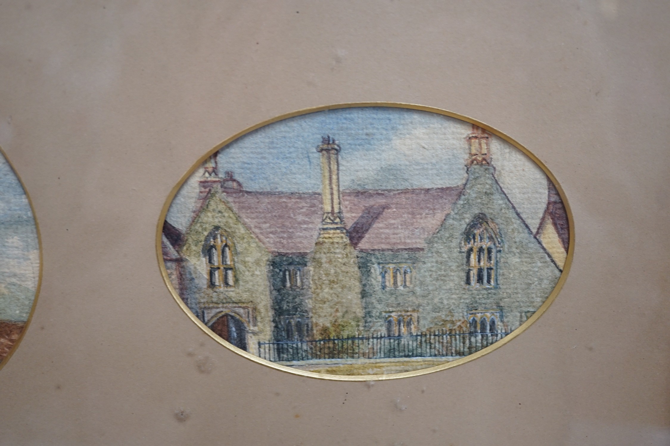 19th century English School, nine watercolours, Views of a country church and surrounding - Image 6 of 11