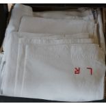 Four boxes containing French provincial sheets (32)