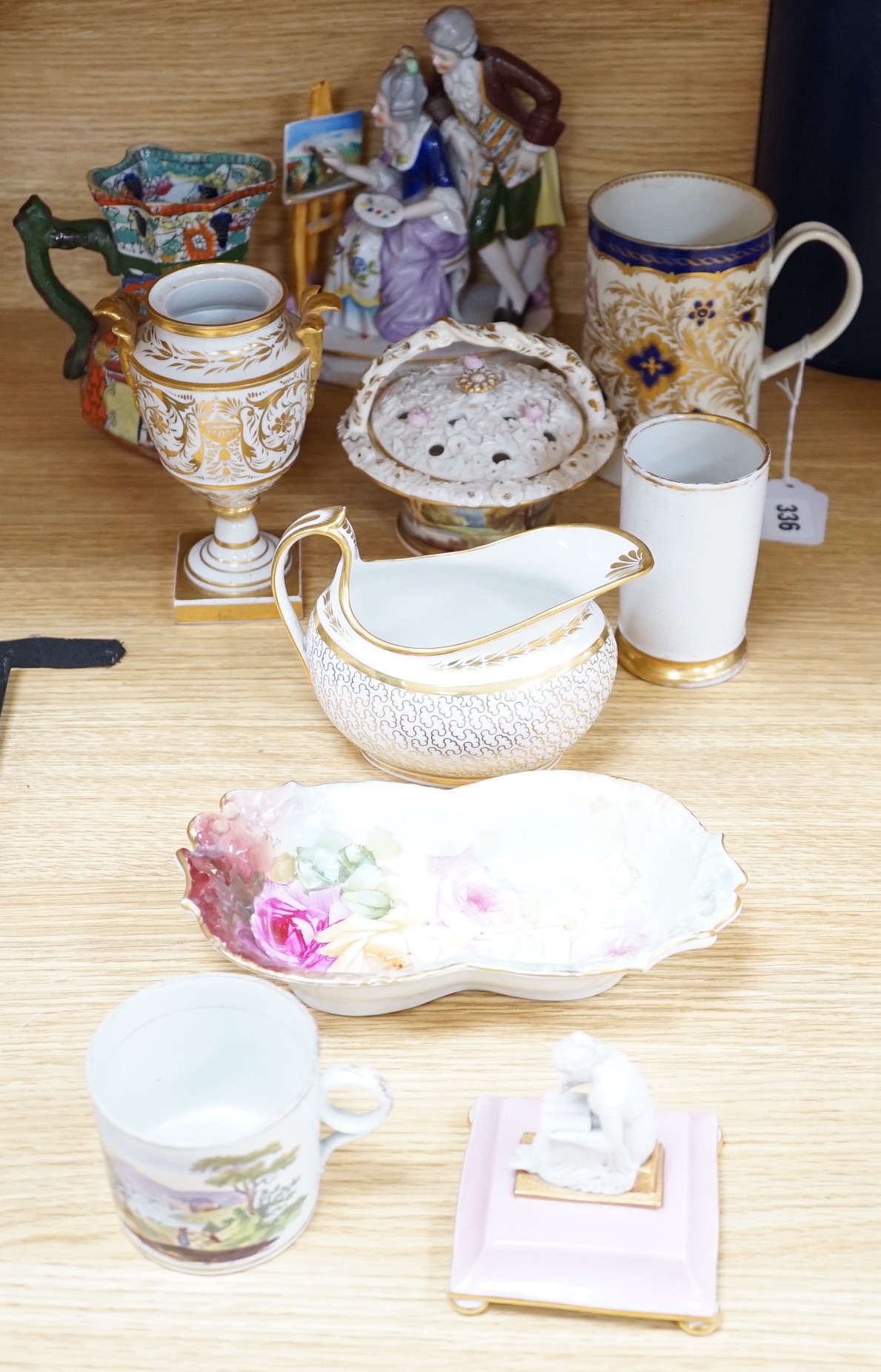 A selection of various English porcelain, to include Barr Flight Barr, Chamberlains Worcester,