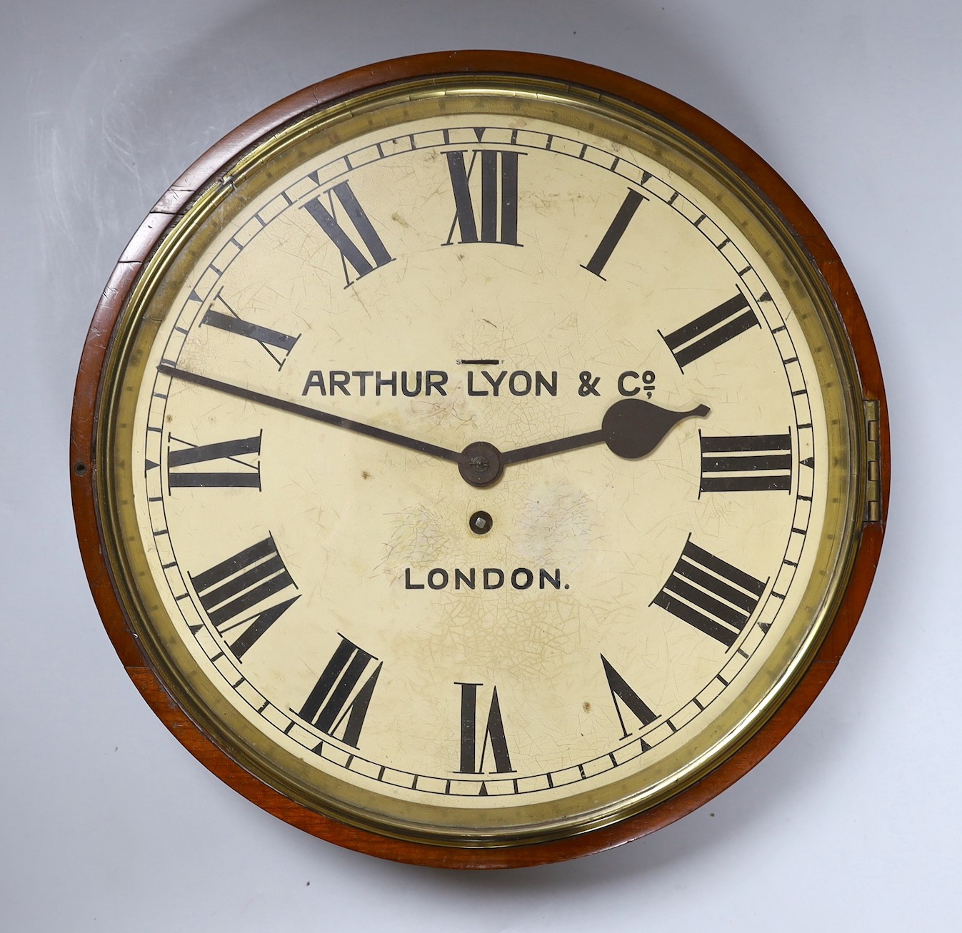 Arthur Lyon & Son, London, a dial wall clock, 40cms diameter