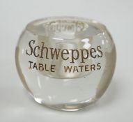 A Schweppes glass table matchstrike, 6cm
