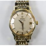 A gentleman's 1960's? steel and gold plated Omega Constellation Automatic Chronometer 'pie-pan' dial