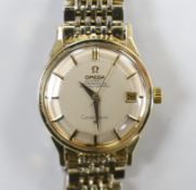 A gentleman's 1960's? steel and gold plated Omega Constellation Automatic Chronometer 'pie-pan' dial