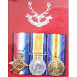A WWI trio to 810238 Cecil F Coleman, Lance Corporal Seaforth Highlanders, framed