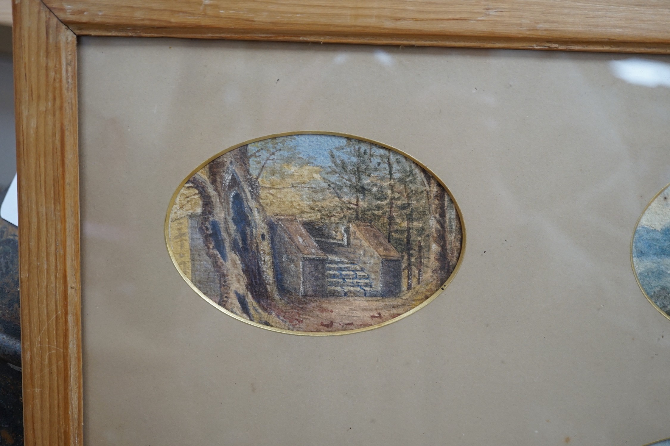 19th century English School, nine watercolours, Views of a country church and surrounding - Image 3 of 11